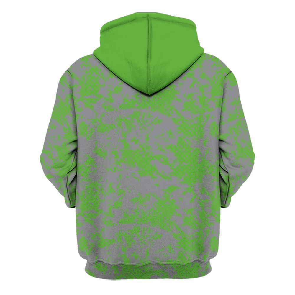 Hoodie To Match Retro Green Bean 5s - Show Me The Money Retro All Over Print