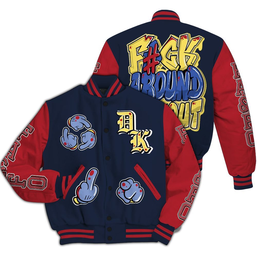 Varsity Jacket To Match Dunk Low COJP What The 2024 - F Around Find Out Graphic All Over Print