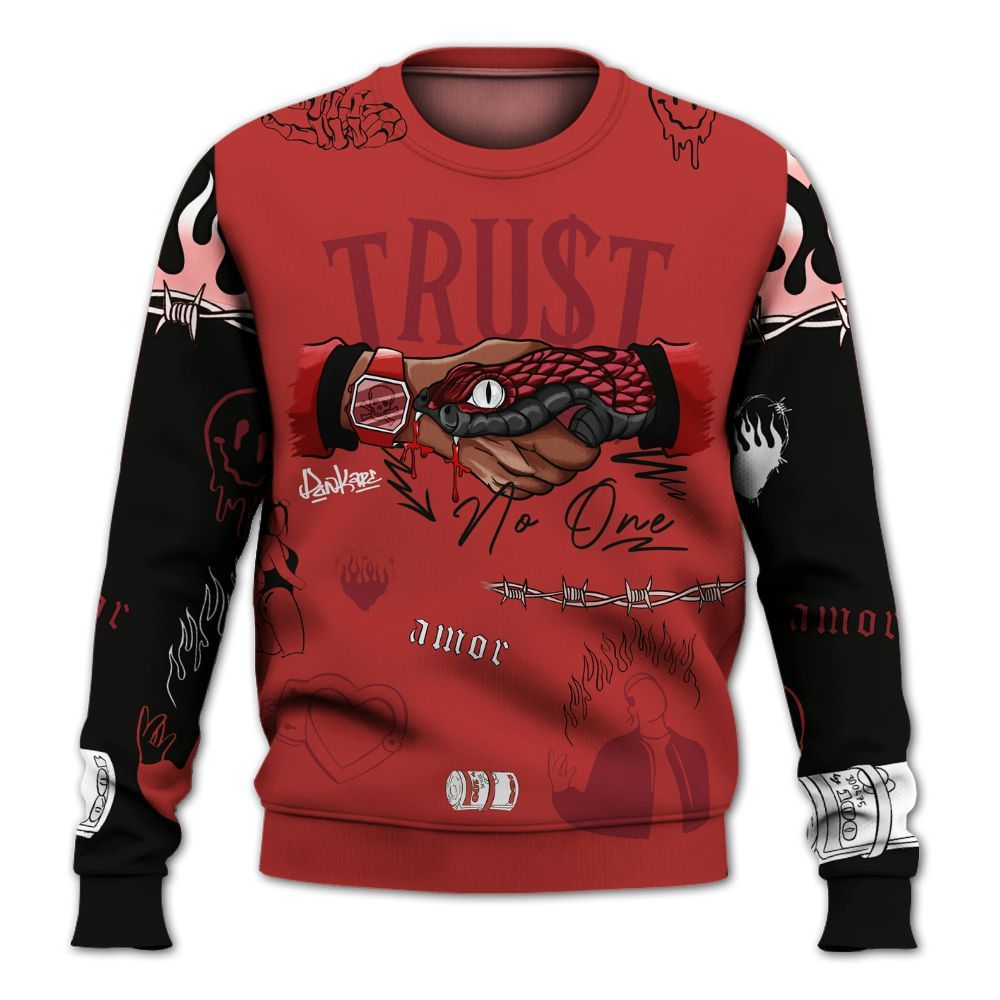 Sweatshirt To Match Bred Reimagined 4s - Snake Trust No One All Over Print