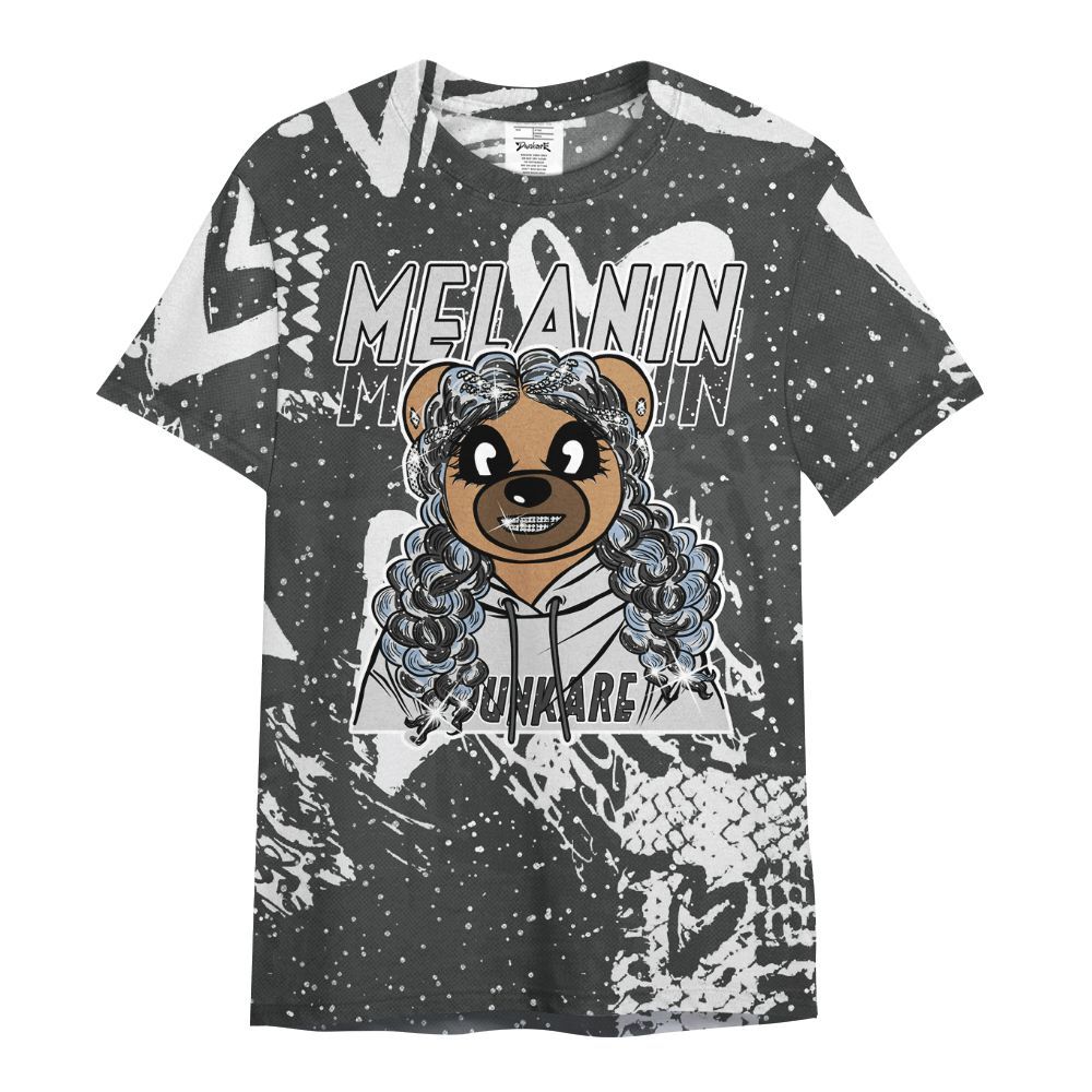 Shirt To Match Reverse Black White 6s - Pigments Bear Heart Grunge All Over Print
