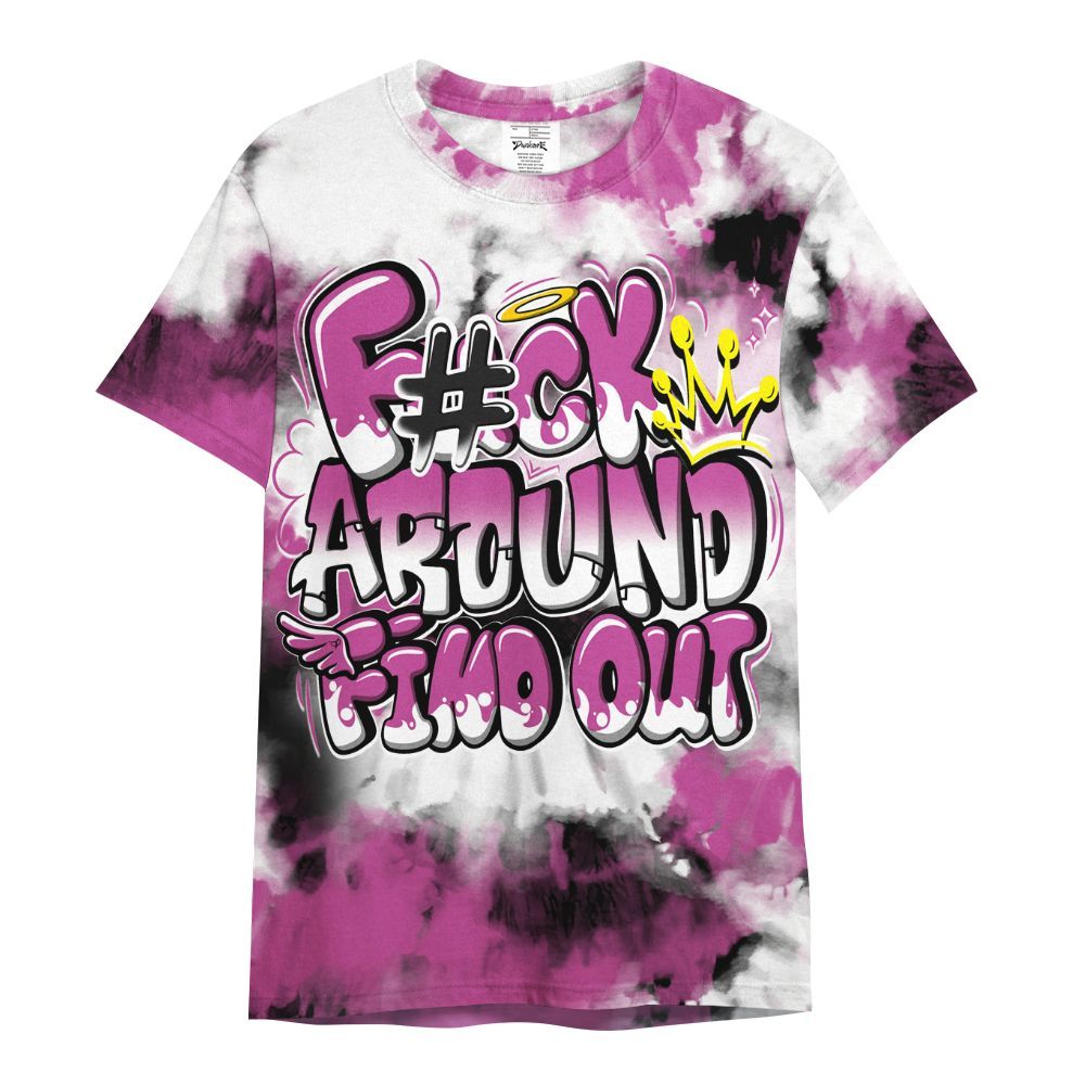 Shirt To Match Dunk Low Active Fuchsia - Tie Dye FK Around Find Out All Over Print