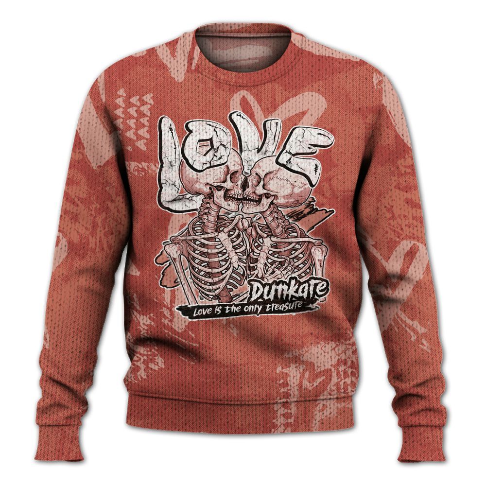 Knitted Sweater To Match Dune Red 13s - Skull Love