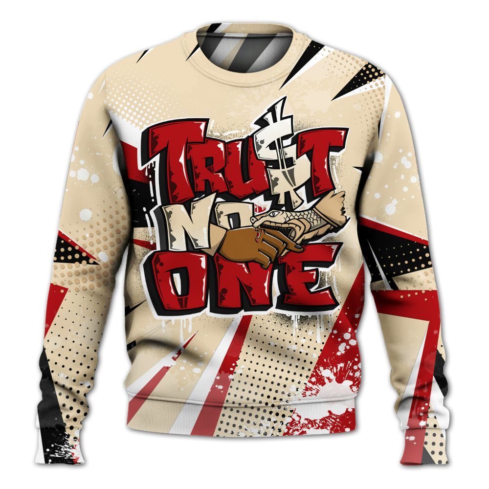 Sweatshirt To Match Dunk Low Strawberry Waffle - Poly Trust No One Dripping All Over Print