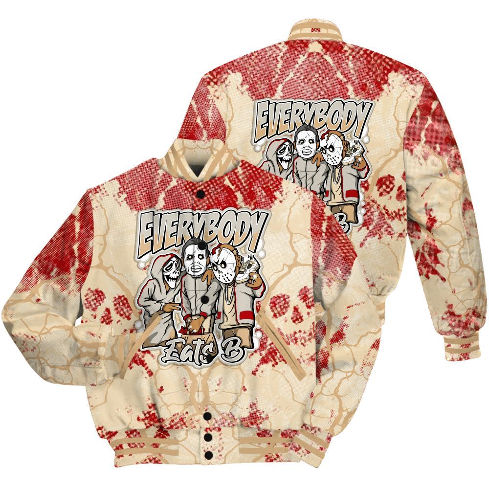 Varsity Jacket To Match Dunk Low Strawberry Waffle Shirt - Everybody Eatin B Graphic Halloween All Over Print