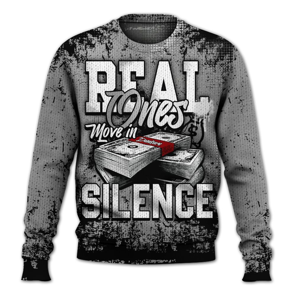 Knitted Sweater To Match Metallic Silver 14s - Move In Silence Money Street Retro
