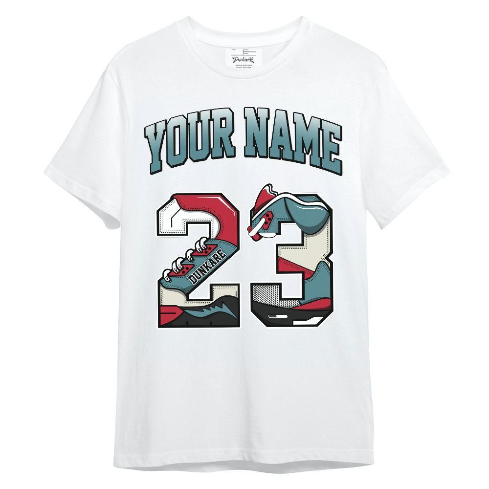 Shirt To Match Dunk Low Denim Turquoise Royal Custom Name Number 23 5s Unisex Shirt