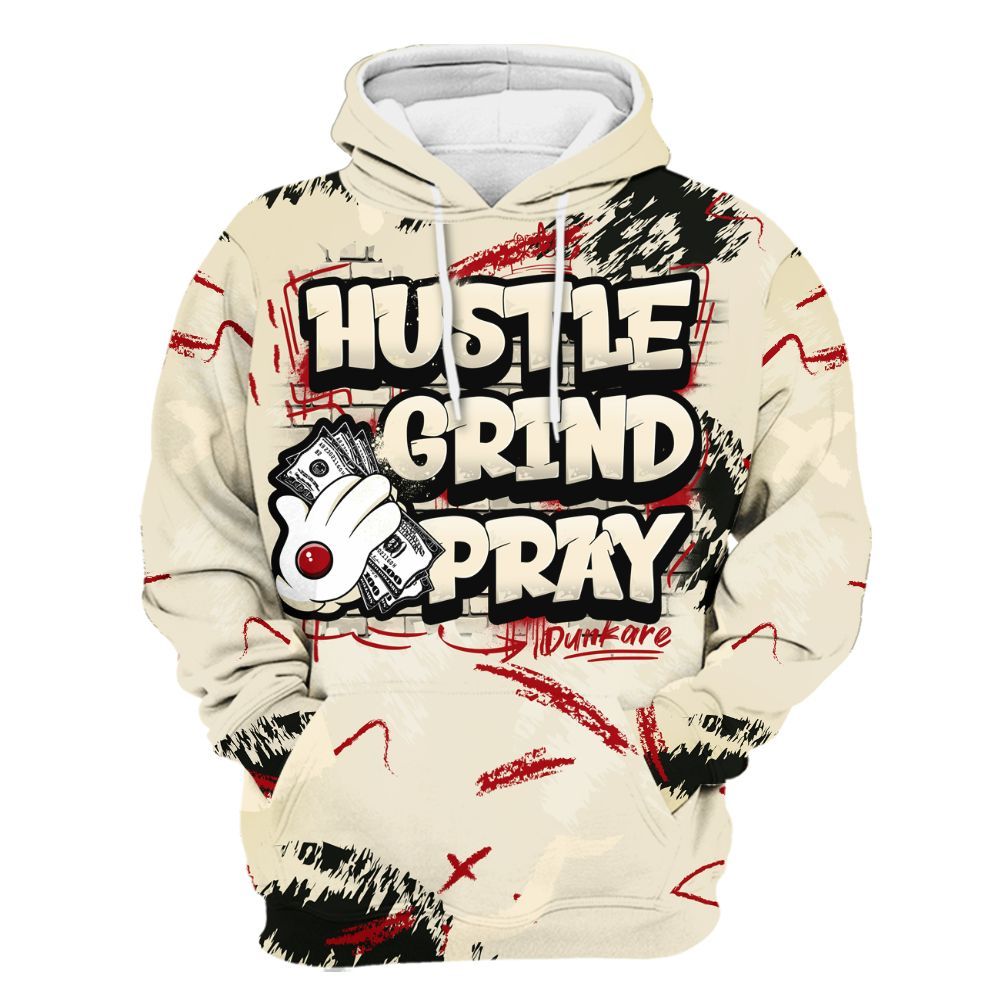 Hoodie To Match Retro Low OG Nitro 1s - Hustle Grind Pray All Over Print
