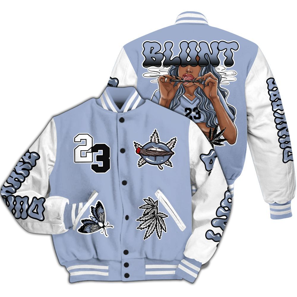 Varsity Jacket To Match Retro Blue Grey 13s - Bluntz Unique All Over Print