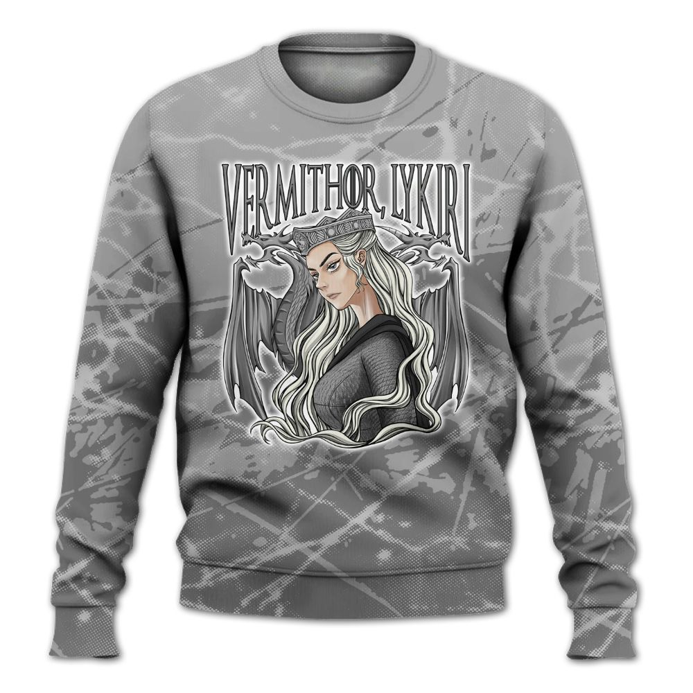 Sweatshirt To Match Black Wolf Grey 12s - Dragon's Mom! Profound All Over Print