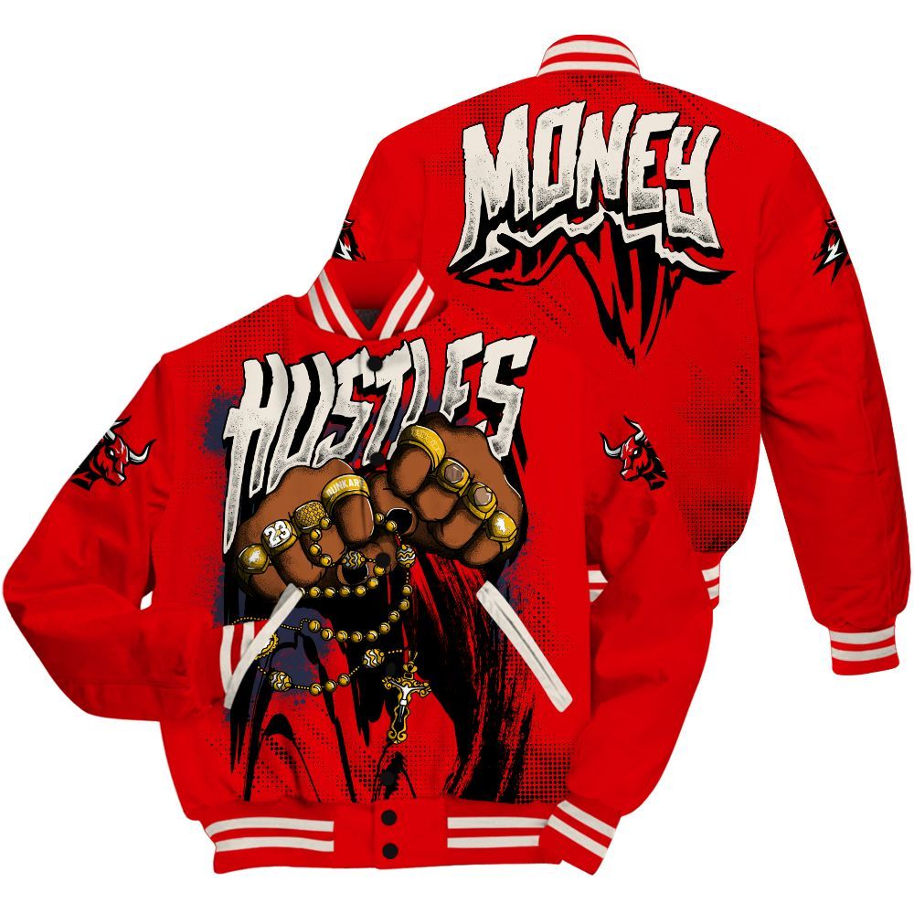Varsity Jacket To Match Low OG Howard University 1s - Hustle Make Money All Over Print