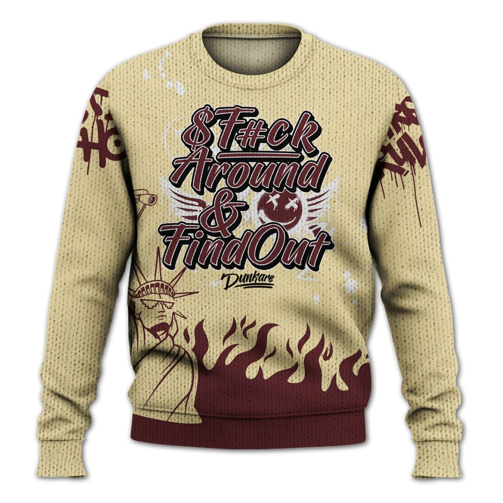 Knitted Sweater To Match Women Phantom 12s - Graphic Fck Around Find Out