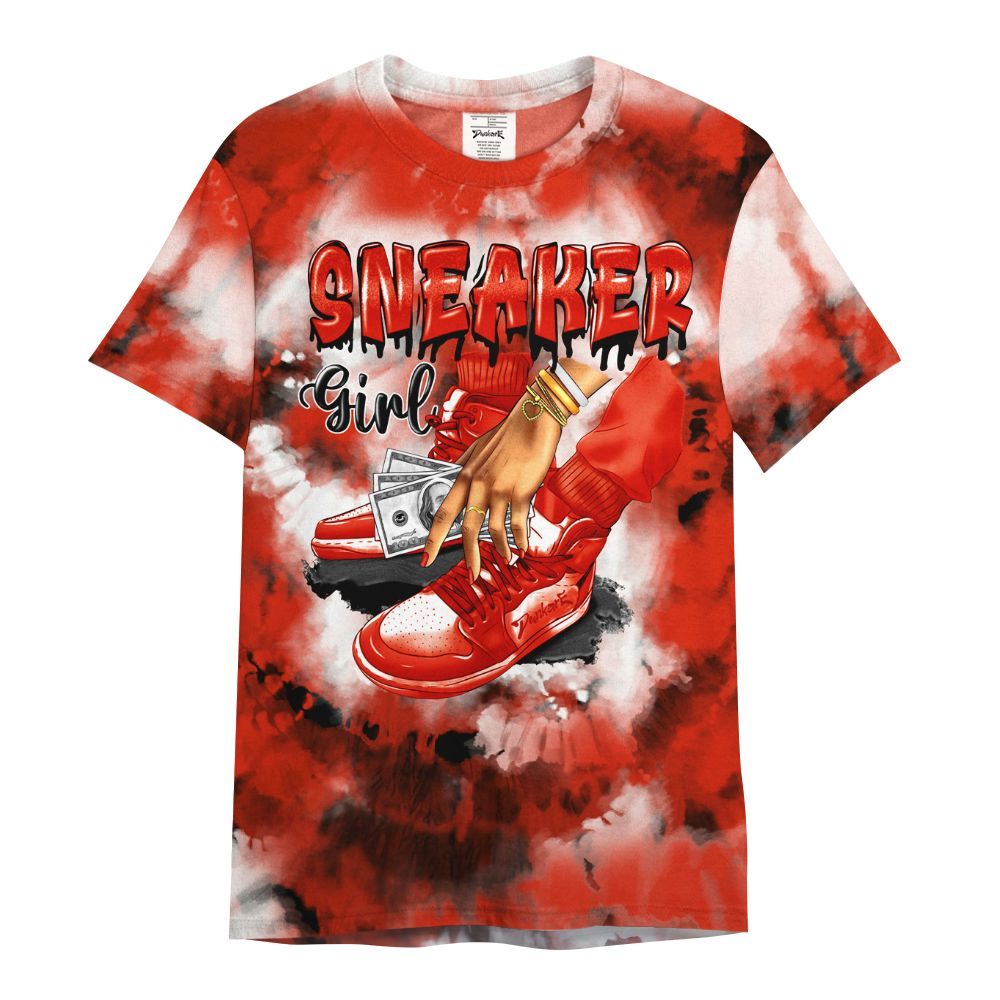 Shirt To Match Retro Cherry 11s - SNEAKER Girl Money Drip Tie Dye All Over Print