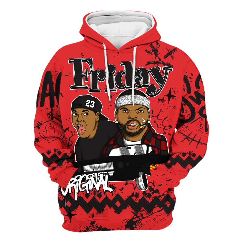 Hoodie To Match Chile Red 9s - Friday Sneaker Crayon All Over Print