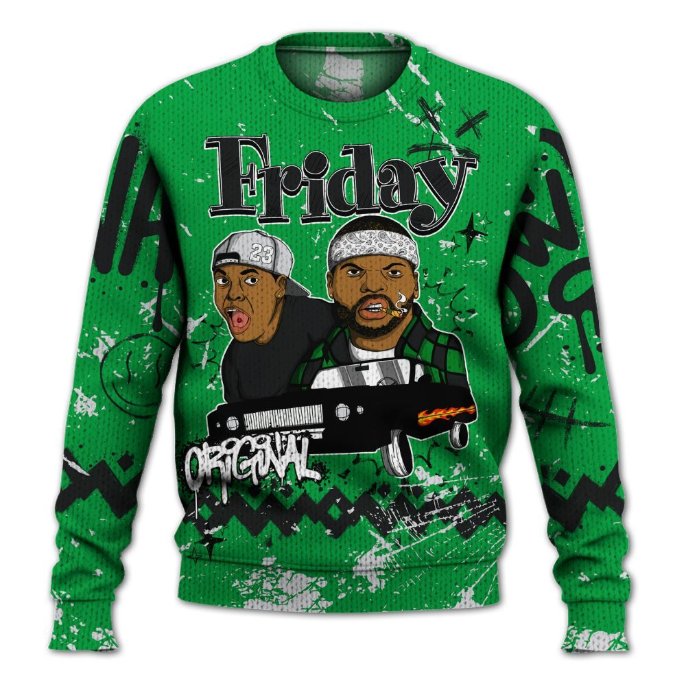 Knitted Sweater To Match Low Lucky Green 1s - Friday Sneaker Crayon