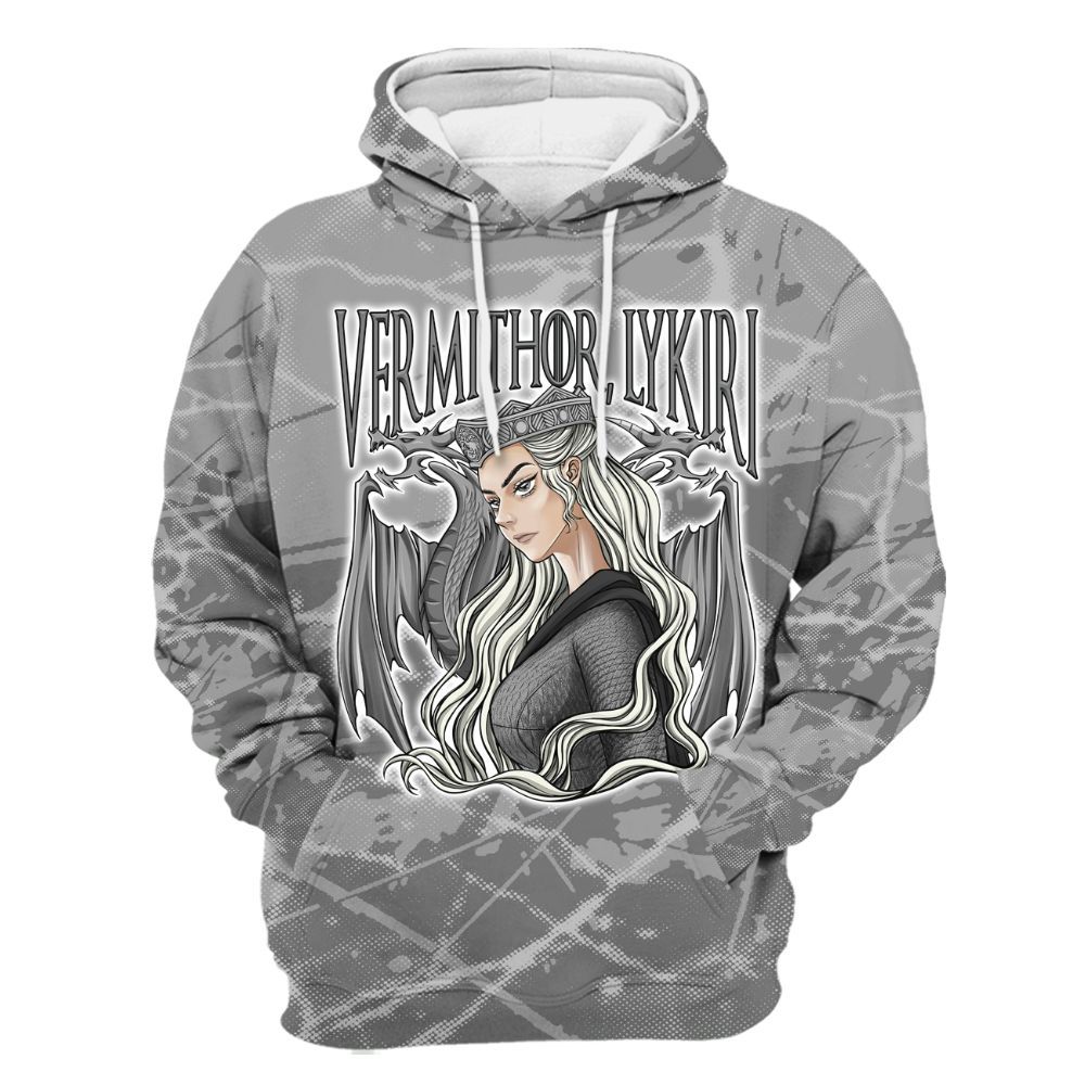 Hoodie To Match Black Wolf Grey 12s - Dragon's Mom! Profound All Over Print