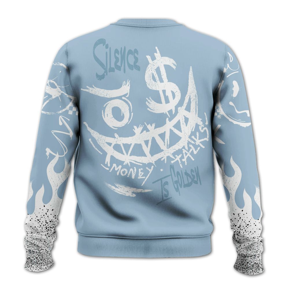 Sweatshirt To Match Mid Ice Blue 1s - Mouth Burning Street Style All Over Print