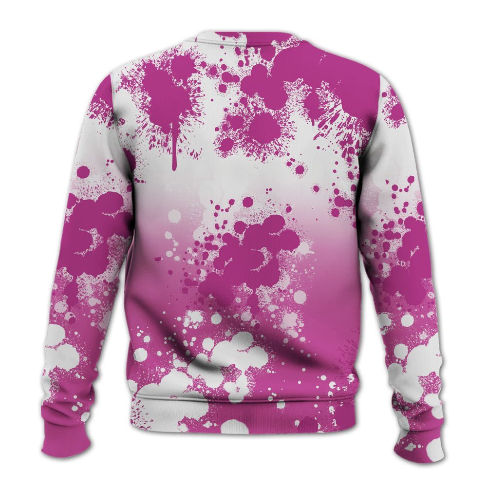 Sweatshirt To Match Dunk Low Active Fuchsia - God Blessed Ink Drip All Over Print