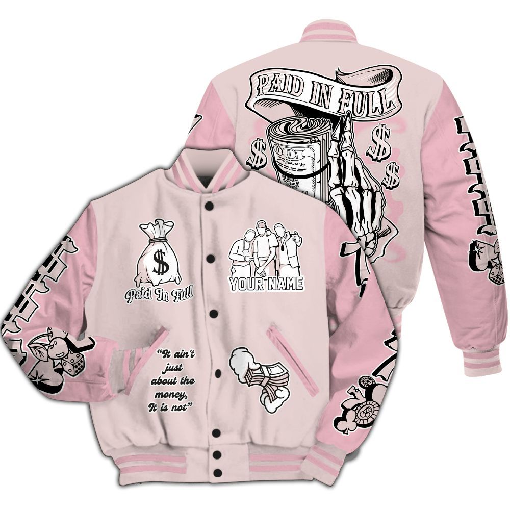 Varsity Jacket To Match Dunk Low KD 17 Aunt Pearl - Paid In Full Baseball Varsity Jacket Custom Name All Over Print