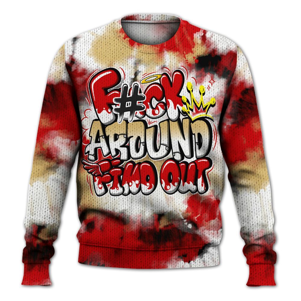 Knitted Sweater To Match Ja 2 Halloween - Tie Dye FK Around Find Out