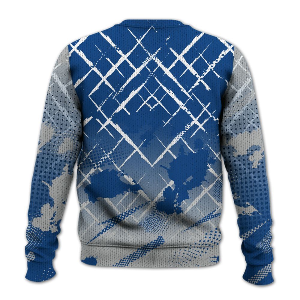 Knitted Sweater To Match Air Ship Royal Blue - Halftone Stand Business Dripping