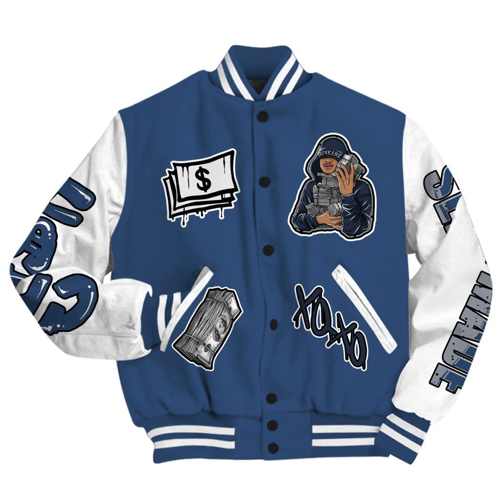 Varsity Jacket To Match Midnight Navy 4s - Selfmade Unique All Over Print
