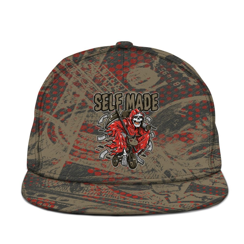 Snapback To Match Olive 9s - Self Make Skeleton Banknotes Art Graphic