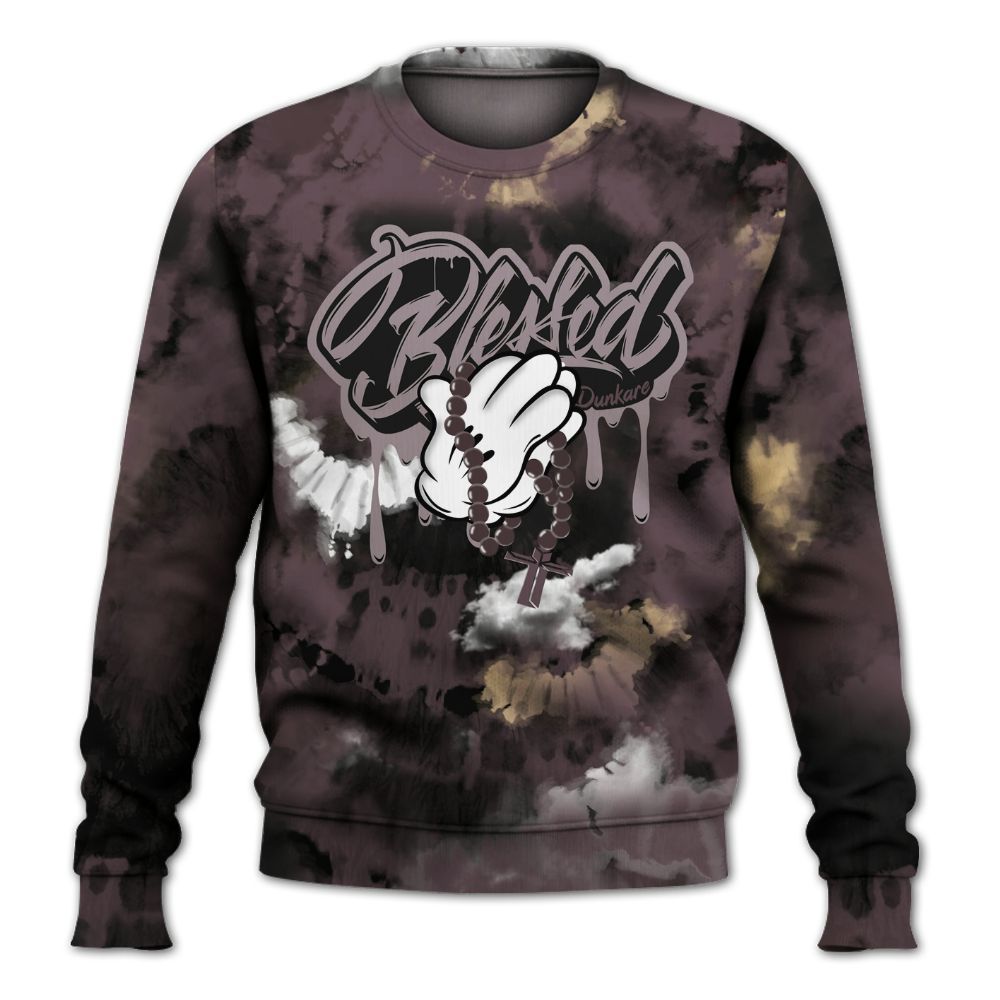 Sweatshirt To Match AMM Black 3s - God Blessed Tie Dye All Over Print