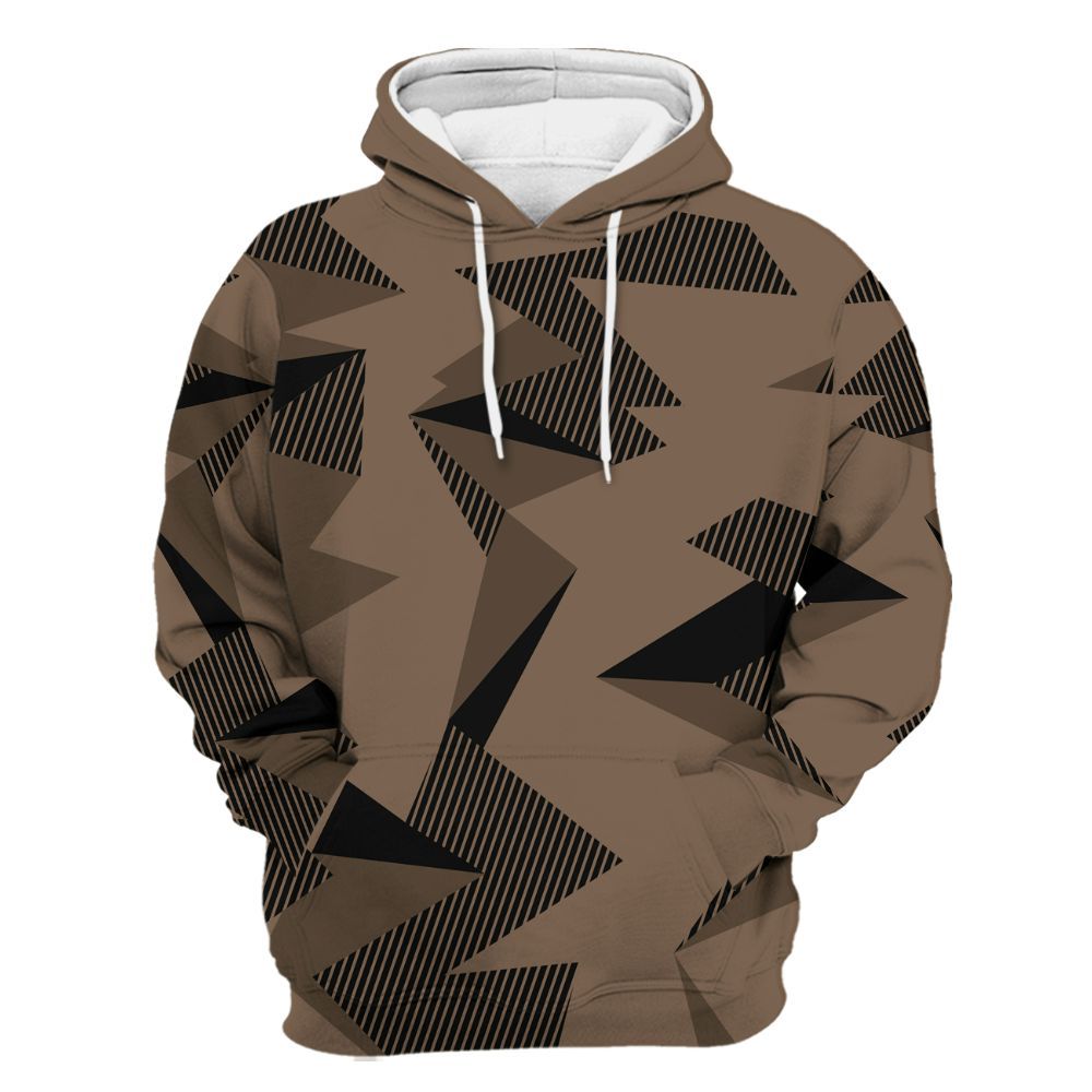 Hoodie To Match Dark Mocha Jack - Geometric Camouflage Pattern All Over Print