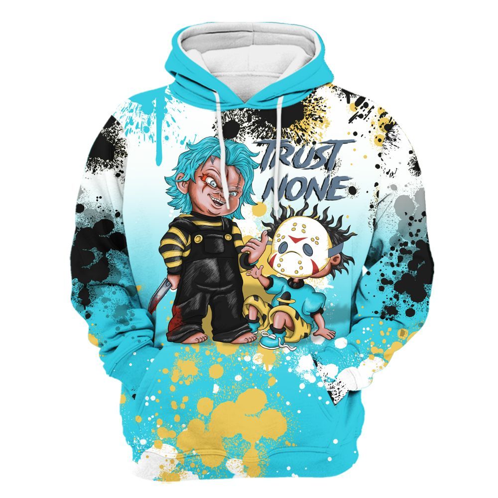 Hoodie To Match Retro Gamma Blue 11s - Trust No One Scary All Over Print