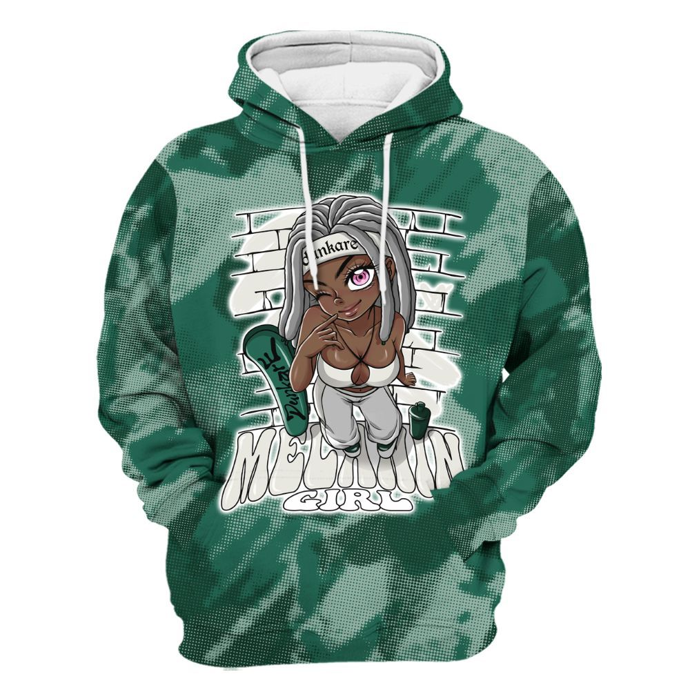 Hoodie To Match Oxidized Green 4s - MelaninGirl Abstract Halftone All Over Print