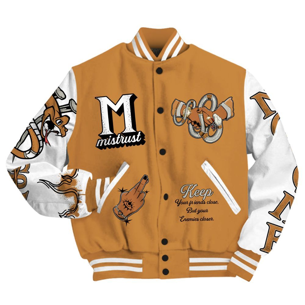 Varsity Jacket To Match Dunk Low Nature Wheat Suede - Trust No One Snake-Bite Street Style All Over Print