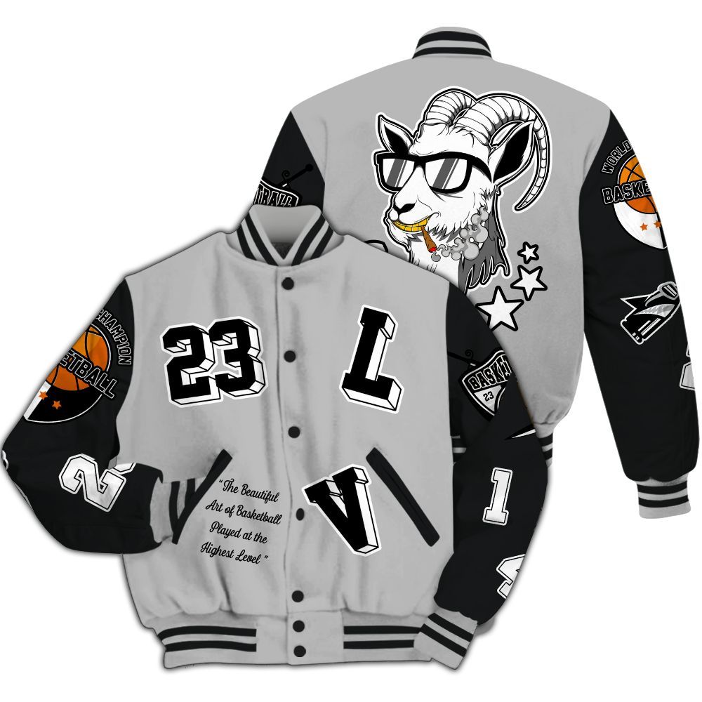Varsity Jacket To Match Low 85 Metallic Black 1s - The GOAT Got Em Streetwear All Over Print