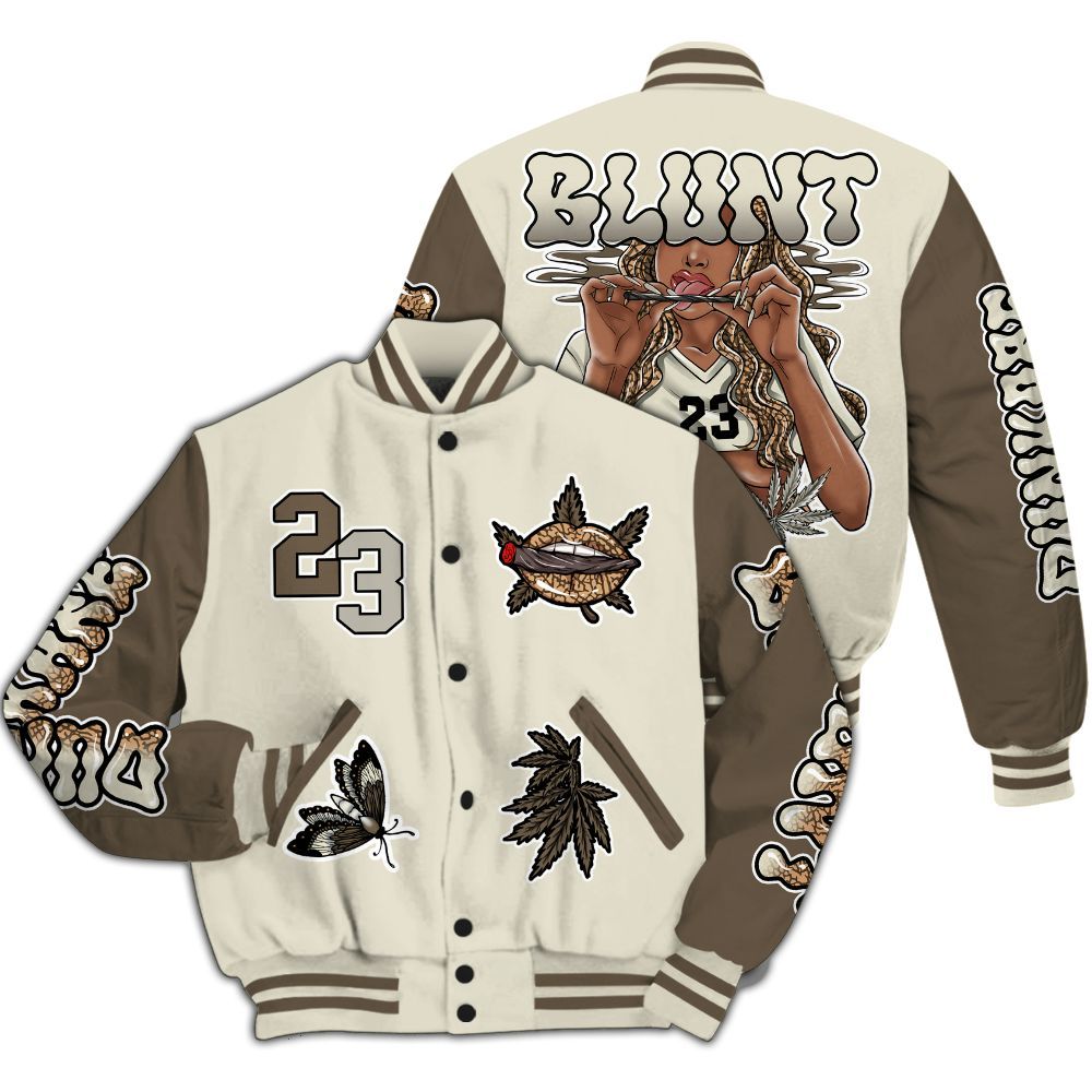 Varsity Jacket To Match Orewood Brown 3s - Bluntz Unique All Over Print