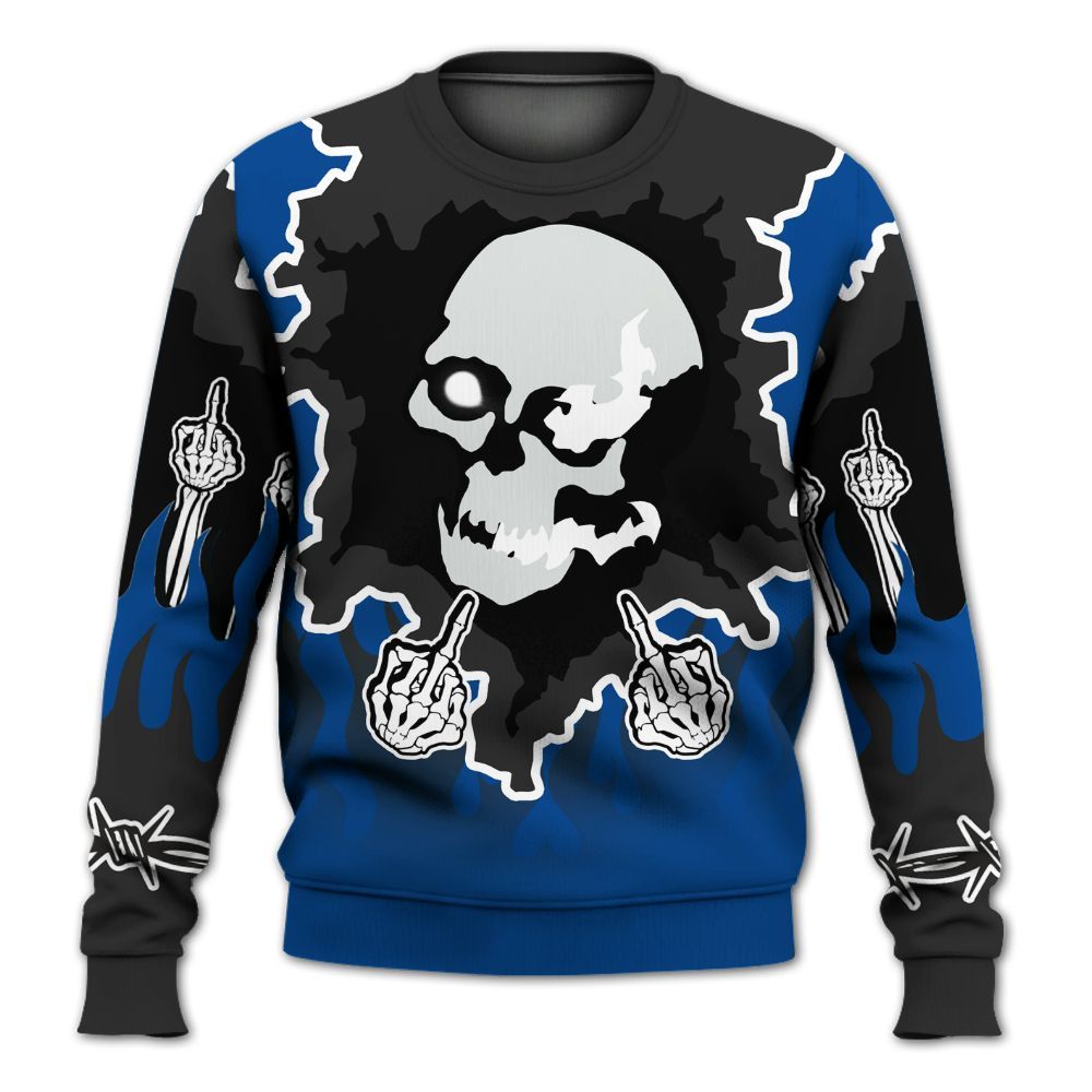 Sweatshirt To Match Low 85 Royal 1s - F Around Find Out Graphic Trapped All Over Print