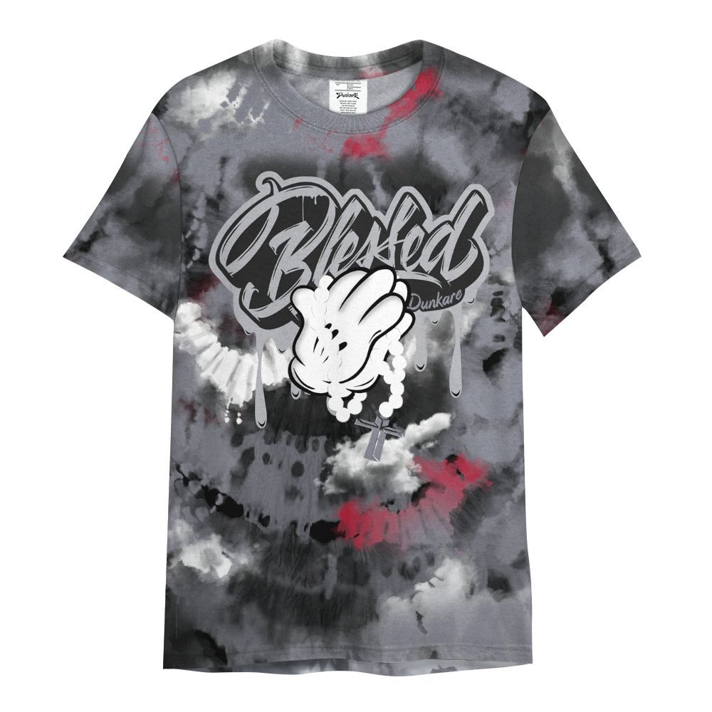 Shirt To Match Retro Black Flint 13s - God Blessed Tie Dye All Over Print
