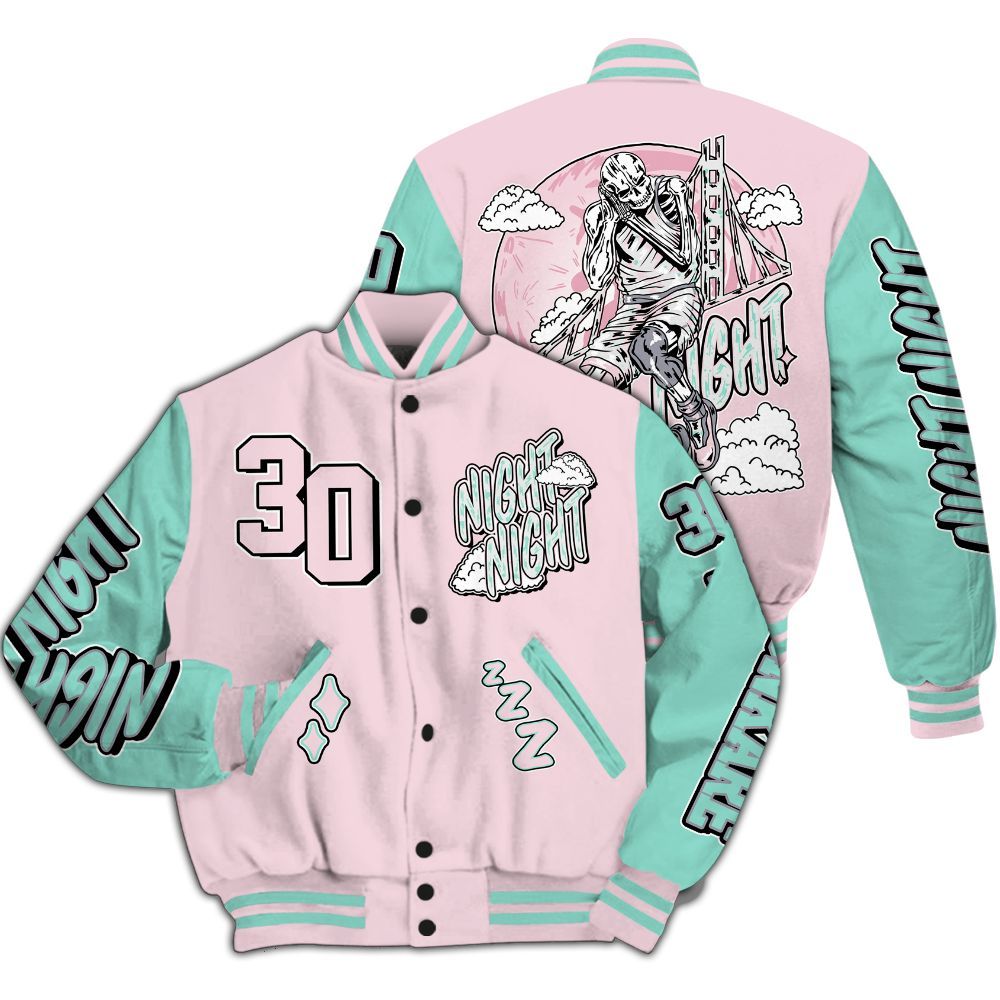 Varsity Jacket To Match Retro Easter 5s - Seeya Skeleton All Over Print