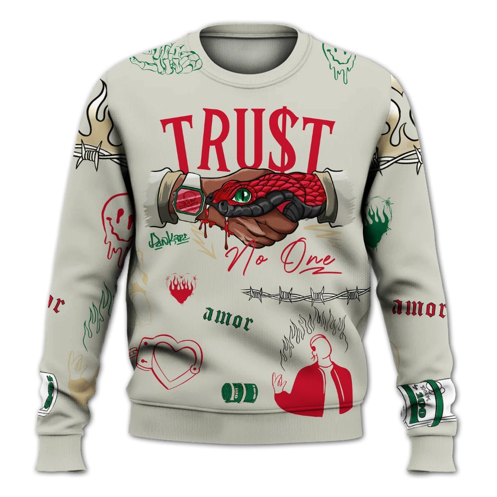 Sweatshirt To Match El Grito 5s - Snake Trust No One All Over Print