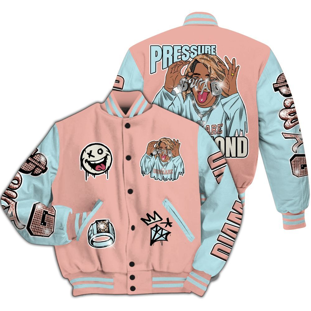 Varsity Jacket To Match Dunk Low Glacier Arctic - Pressures Makes Varsity Jacket To Match All Over Print
