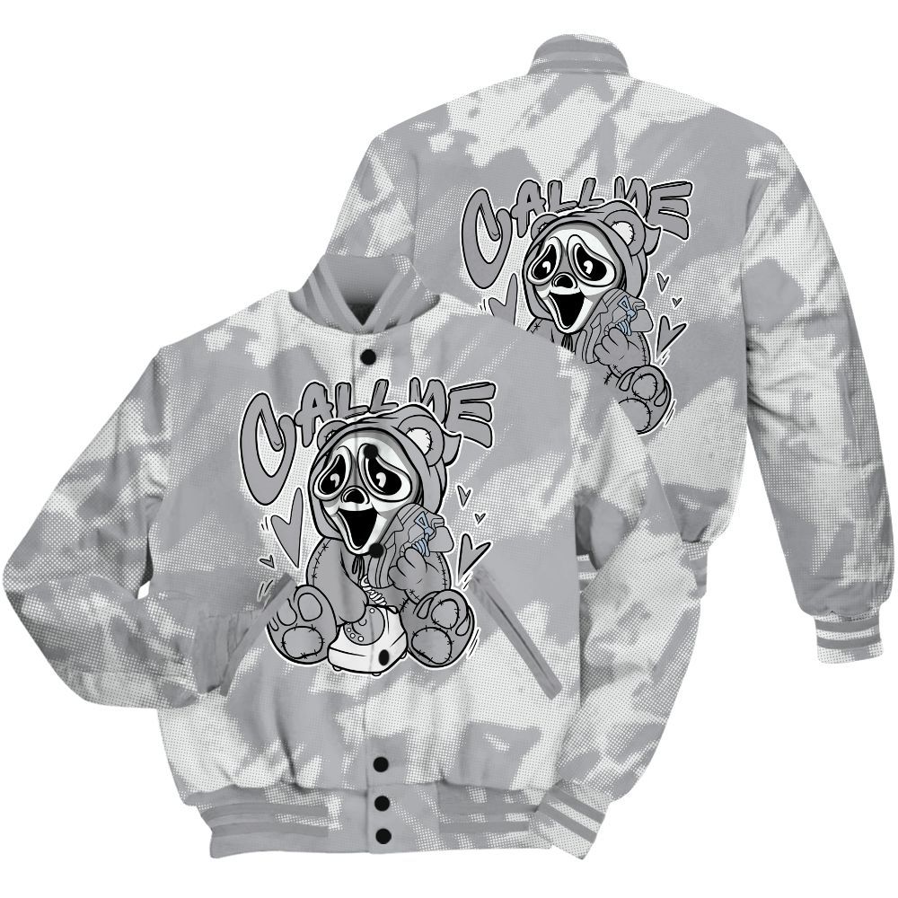 Varsity Jacket To Match Low OG Wolf Grey 1s Shirt - Call Me Bear Abstract Halftone All Over Print