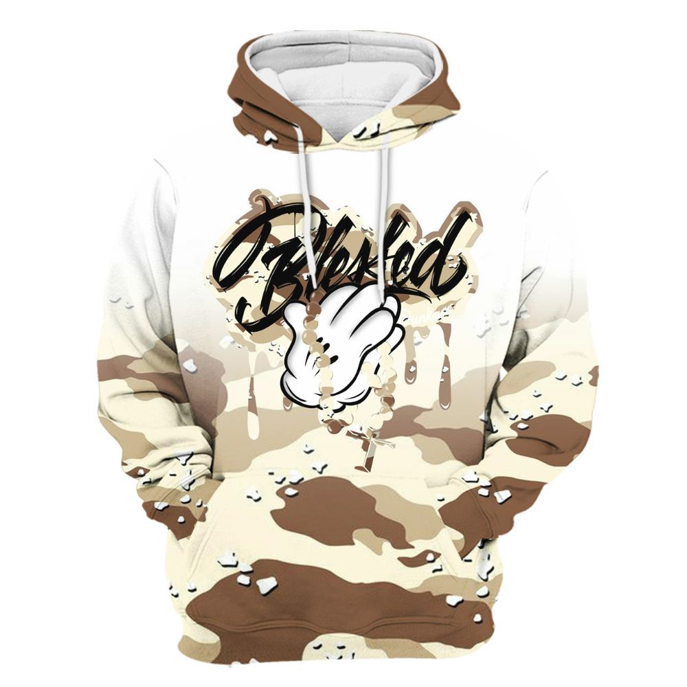 Hoodie To Match Desert Camo 3s - God Blessed Drip All Over Print