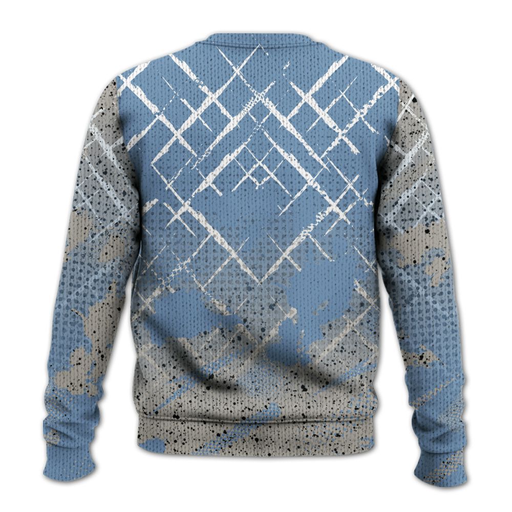 Knitted Sweater To Match University Blue 4s - Halftone Stand Business Dripping