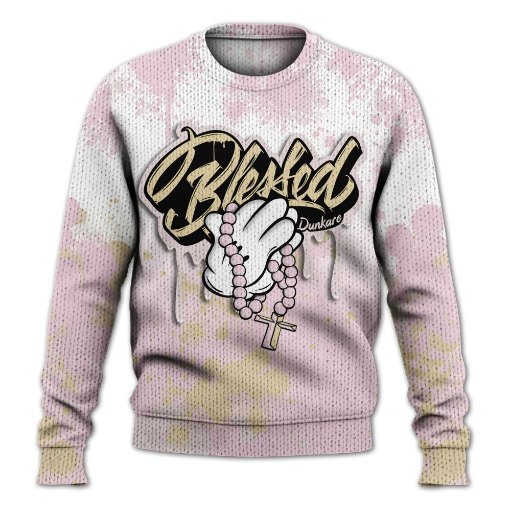 Sweater To Match Denim Iced Carmine 4s - God Blessed Ink Drip Graphic