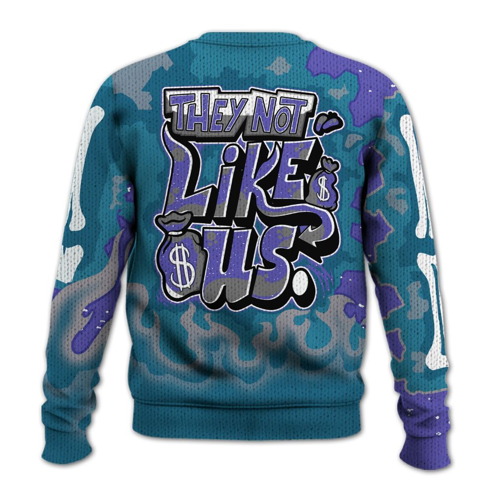 Sweater To Match Retro Aqua 8s - Dislike Us Graphic Burning Custom Name Graphic