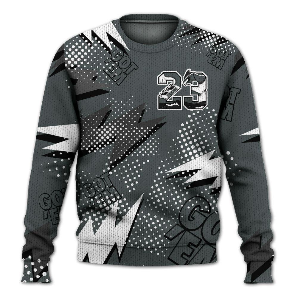 Knitted Sweater To Match Black RM Nigel Sylvester 4s - Custom Name Number 23 5s