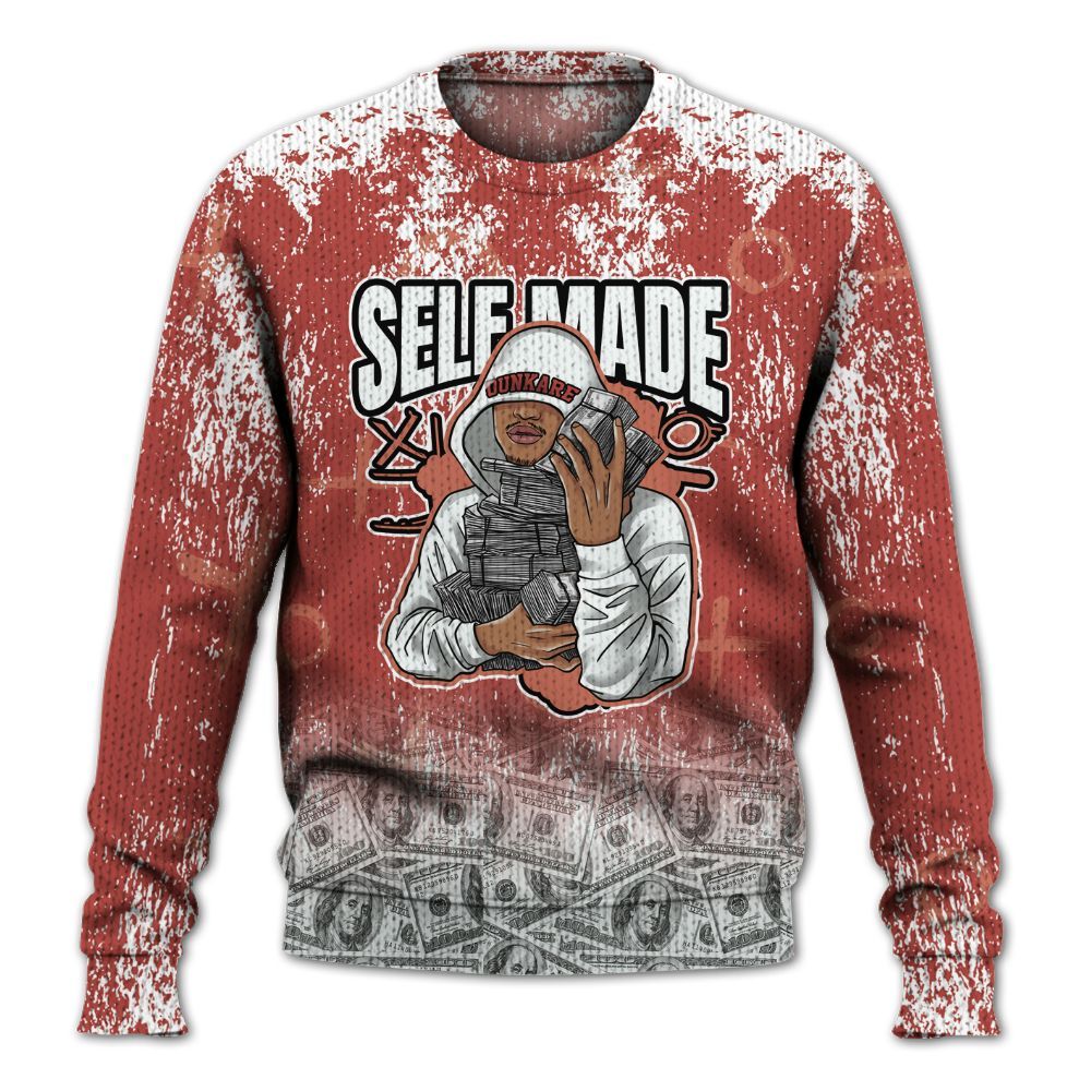 Knitted Sweater To Match Dune Red 13s - Selfmade Unique Grunge