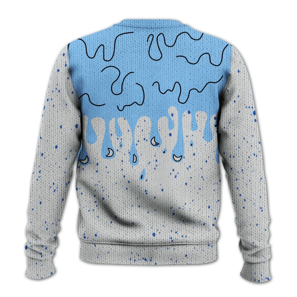 Knitted Sweater To Match University Blue 5s - Snake Trust No One Drip