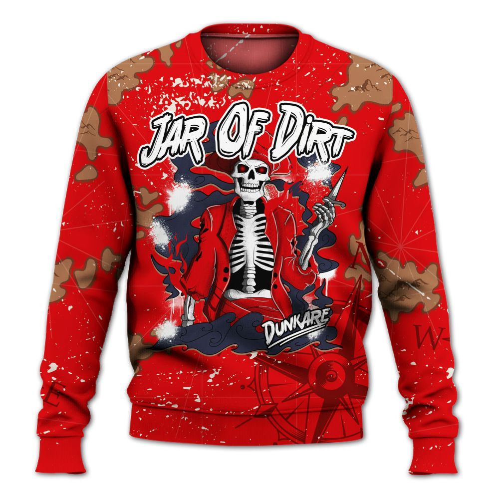 Sweatshirt To Match Low OG Howard Bison 1s - Skeleton Jar Of Dirt Retro All Over Print