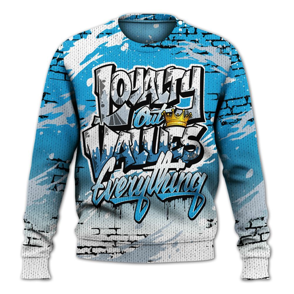 Sweater To Match University Blue Low 2026 11s - Values Of Loyalty Drip Graphic