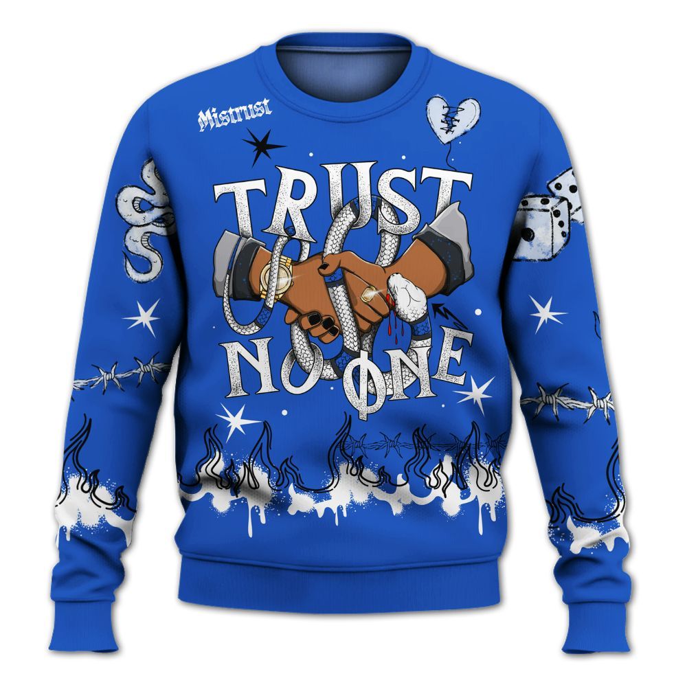 Sweatshirt To Match Retro Stealth 5s - Trust No One Snake-Bite Doodle Crayon All Over Print