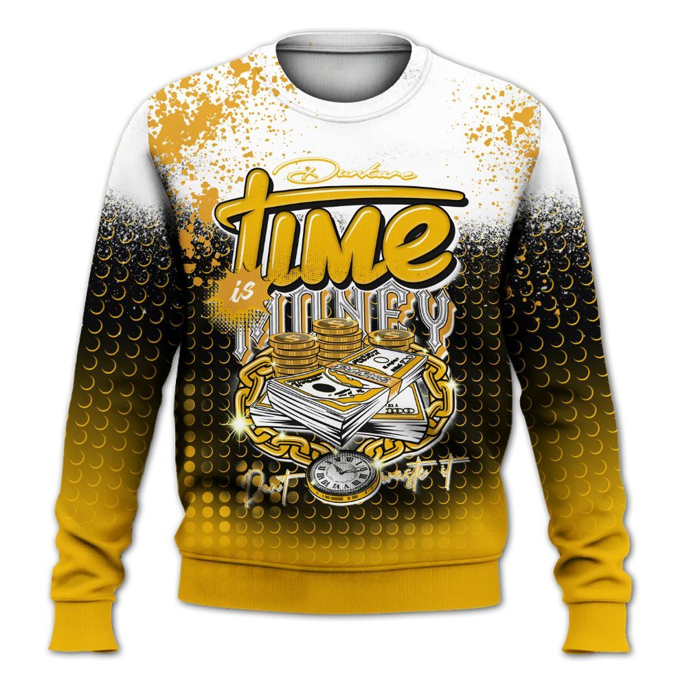 Sweatshirt To Match Del Sol 13s - Halftone Time Is Money All Over Print